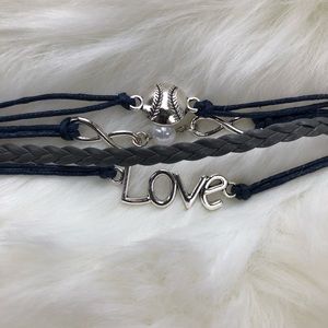 Baseball fan mom wrap bracelet jewelry new sport